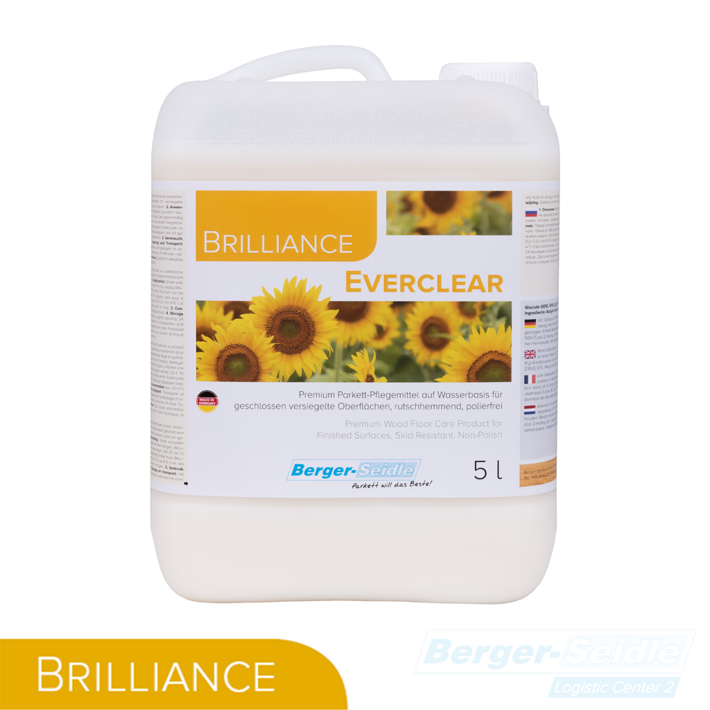 Brilliance Everclear Parkettpflegemittel für versiegeltes Parkett | seidenglänzend und matt 1L/5L