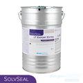 Ein silberner 10-Liter-Metallbehälter mit der Aufschrift "SolvSeal LT Export Extra" von Berger-Seidle, mit Produktangaben und Markenzeichen auf der Vorderseite, auf weißem Hintergrund.
