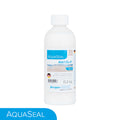 Eine 0,2 kg schwere weiße Kunststoffflasche Rutschhemmung R10 AquaSeal AntiSlip Add für 2K Lacke von Berger-Seidle, mit weißer Kappe und blauem Etikett, zur Verbesserung der Rutschfestigkeit von Bodenbelägen. Das AquaSeal-Logo befindet sich unten links.