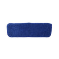 Ein rechteckiger tiefblauer Ersatzbezug für Brilliance SprayMop ComfortClean Mikrofaser-Pad mit abgerundeten Ecken, abgebildet auf einem schlichten weißen Hintergrund.