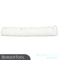 Ein weißer, flauschiger Farbrollerbezug ist vor einem einfarbigen Hintergrund abgebildet. In den unteren Ecken sind die Worte "BERGERTOOL" und "Berger-Seidle" zu sehen.